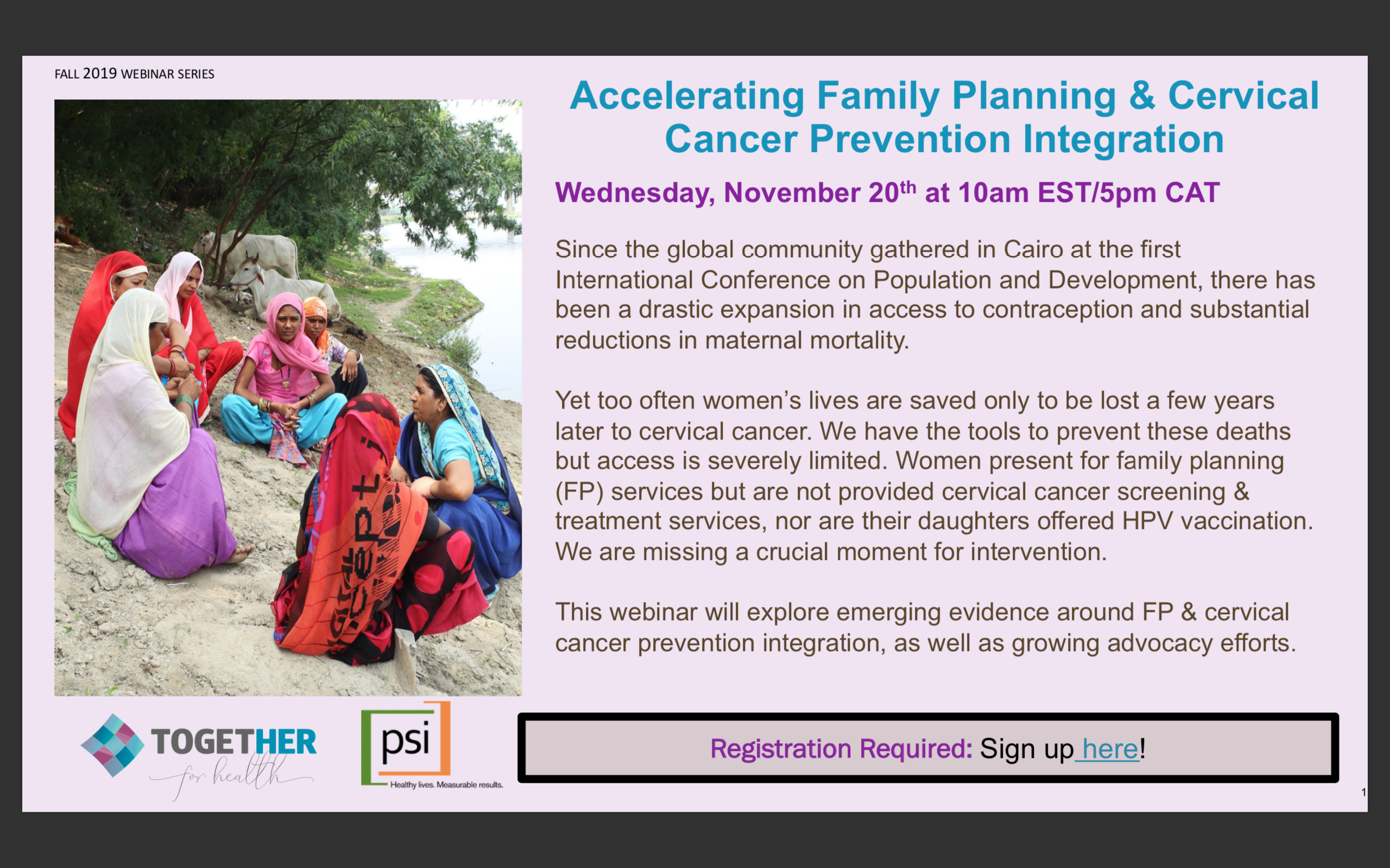 Invitation to FP/Cervical Cancer integration webinar